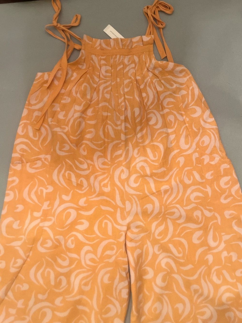 Ollari | NWT Orange Tie-Shoulder Wide-Leg Jumpsuit